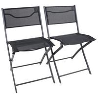 GARTENSTUHL-SET SUMILA - Schwarz, Modern, Textil/Metall (45/79/46cm) - Ambia Garden