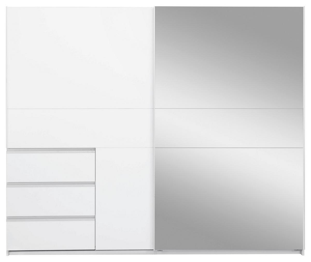Omara Z Drsnimi Vrati Wilma, Bela - bela, Moderno, kovina/leseni material (250/210/61,5cm) - P & B