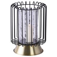 KERZENSTÄNDER MALIBU 225 - Goldfarben/Schwarz, Trend, Glas/Metall (22.5/22.5/31cm) - Kayoom
