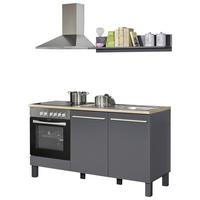 Kuhinjski Blok Brez Aparatov Bilberry, Siva, Hrast, 160cm - hrast sonoma/antracit, Design, leseni material (160cm) - MID.YOU
