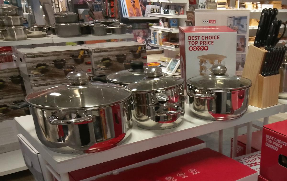 ZESTAW GARNKÓW BASIC COOKING - kolor stalowy/przejrzysty, Basics, metal/szkło - Boxxx