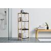 HYLLA ELSA -EXKLUSIV- - svart/naturfärgad, Modern, trämaterial/naturmaterial (34/110/33cm) - Mömax