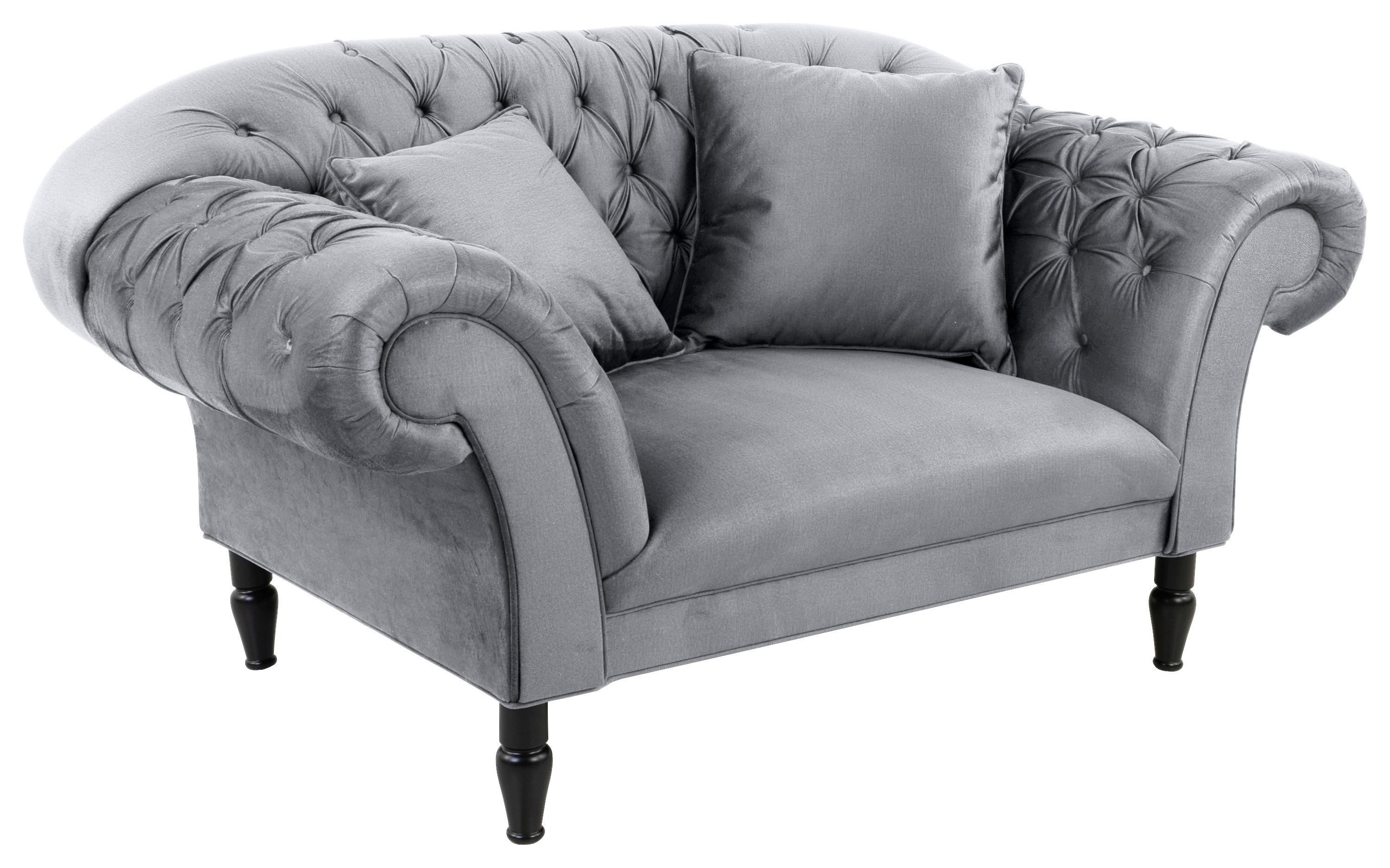 Fotelj Cupido, Siva - siva/črna, Design, tekstil/les (180/94/103cm) - MID.YOU
