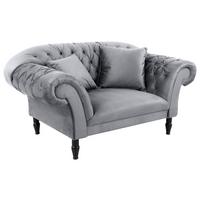 Fotelj Cupido, Siva - siva/črna, Design, tekstil/les (180/94/103cm) - MID.YOU