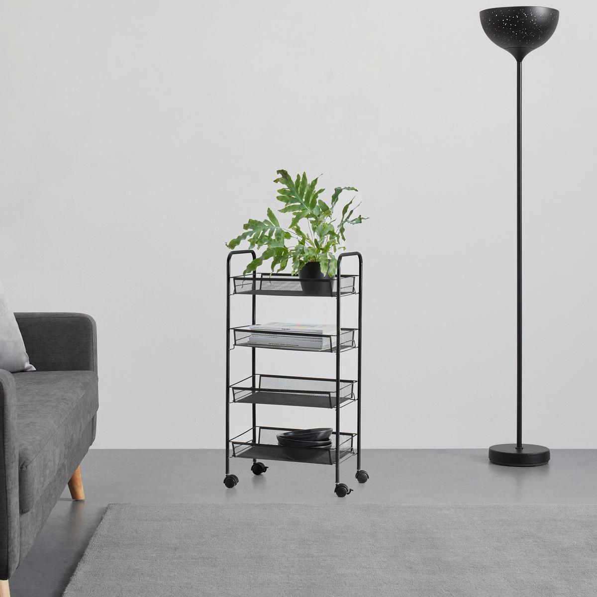 Allzweckwagen in Schwarz - Schwarz, MODERN, Kunststoff/Metall (44/85/26cm) - Based