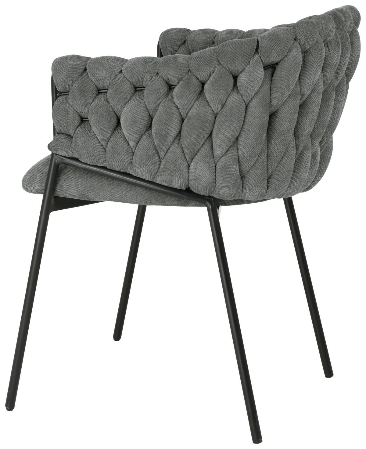 KRZESŁO Z PODŁOKIETNIKAMI WAVY BUBBLE - czarny/szary, Design, metal/tkanina (56/80/61cm) - Novel