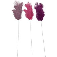 Dekozweig Feather diverse Farben - Pink/Violett, KONVENTIONELL (75cm) - Mömax