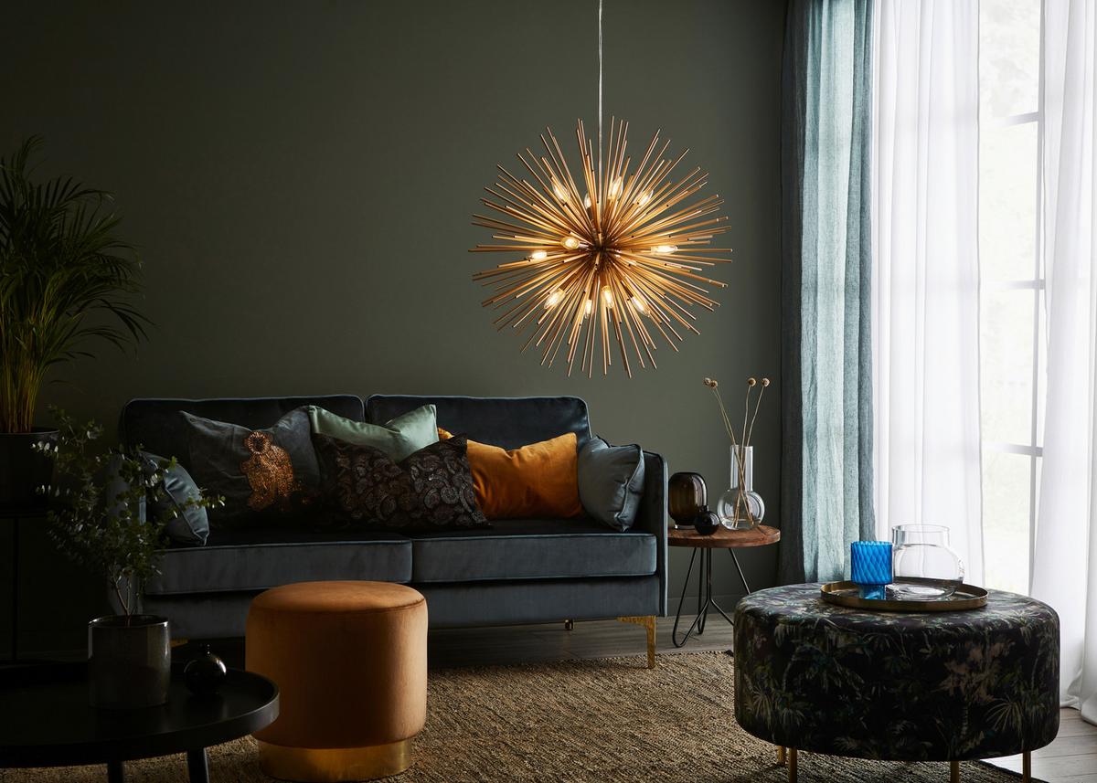 Hängeleuchte Soleil max. 20 Watt - Goldfarben, Basics, Metall (72/72/185cm) - Markslöjd