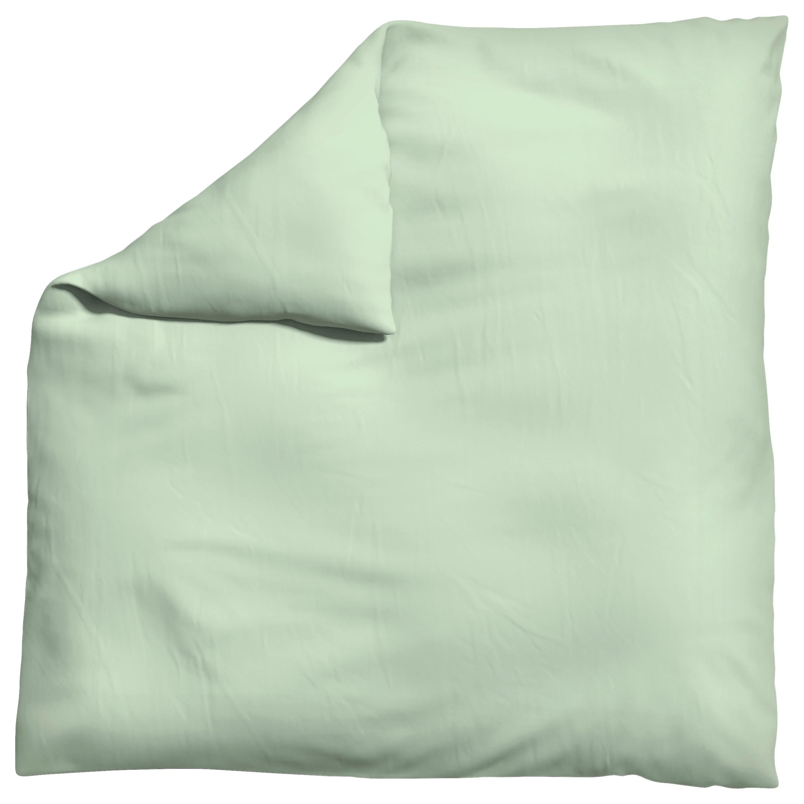 Bettdeckenbezug Woven Satin Hellgrün ca. 200x200cm - Hellgrün, Basics, Textil (200/200cm) - Schlafgut