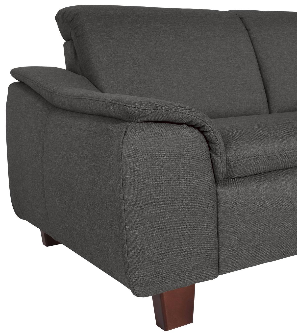 ECKSOFA AARON - Anthrazit/Nussbaumfarben, Design, Holz/Textil (247/187cm) - Max Winzer