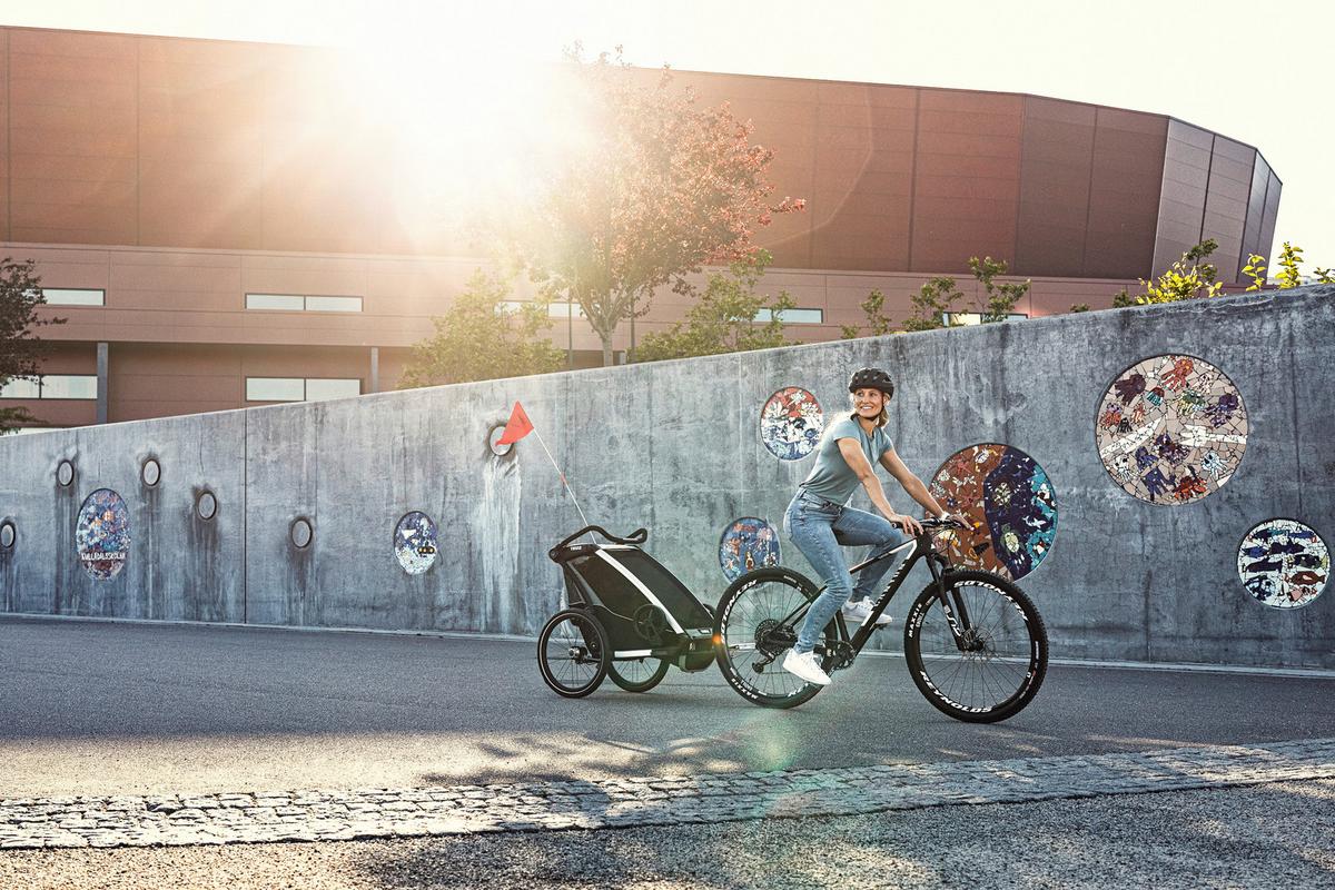 PRZYCZEPA ROWEROWA 10203022 CHARIOT LITE2 - zielony, Basics, metal (80/114,5/94cm) - Thule