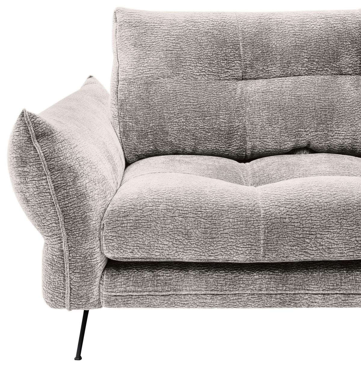 Kutna Garnitura Baxter - siva/crna, Moderno, tekstil/metal (280/68-87/177cm) - Premium Living