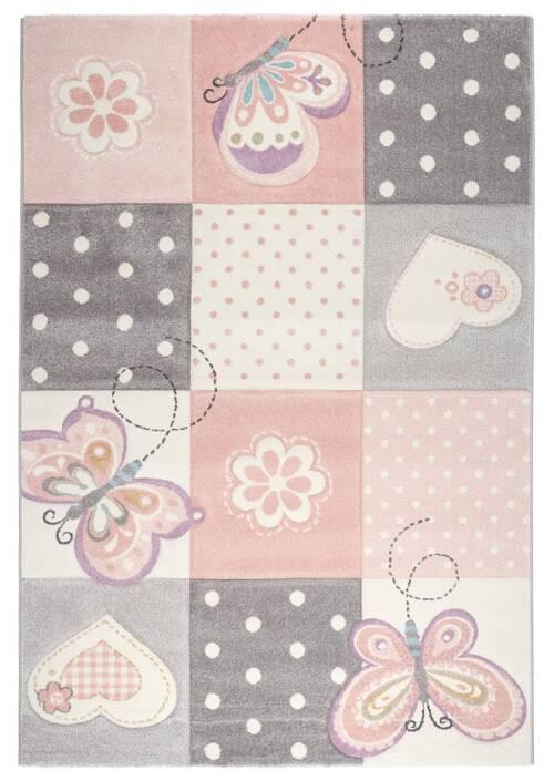 Kinderteppich Butterfly 2 in Rosa ca. 160x230cm - Rosa, ROMANTIK / LANDHAUS, Textil (160/230cm) - Mömax