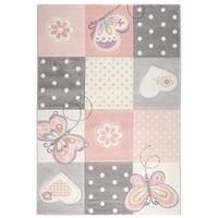 Kinderteppich Butterfly 2 in Rosa ca. 160x230cm - Rosa, Romantik / Landhaus, Textil (160/230cm) - Mömax