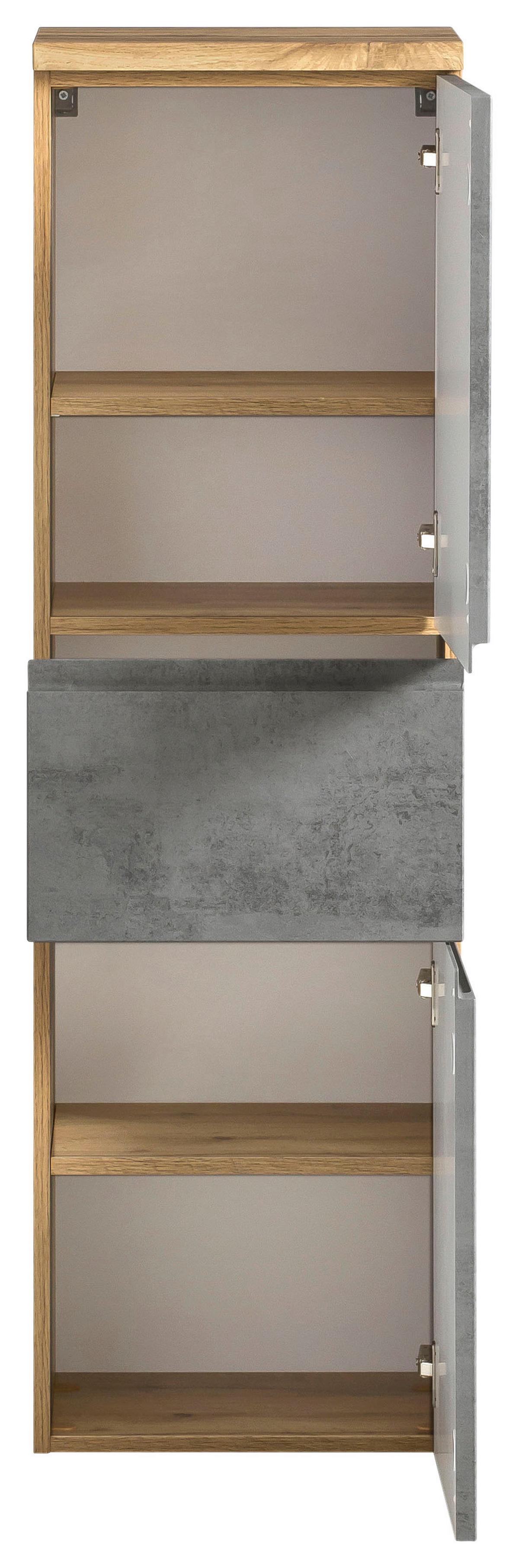 Midischrank Varese ca. 40x130 cm Hellgrau/Eiche - Eiche Wotan/Hellgrau, MODERN, Holzwerkstoff (40/130/35cm) - Held