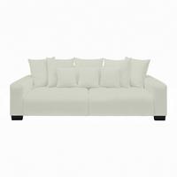 Bigsofa Matteo Weiß - Weiss/Schwarz, Modern, Holz (246/93/124cm) - Based