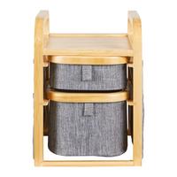 REGAŁ DO PRZECHOWYWANIA ALEYNA - ciemnoszary, Modern, drewno/tkanina (24/18,8/25,5cm) - Bessagi Home