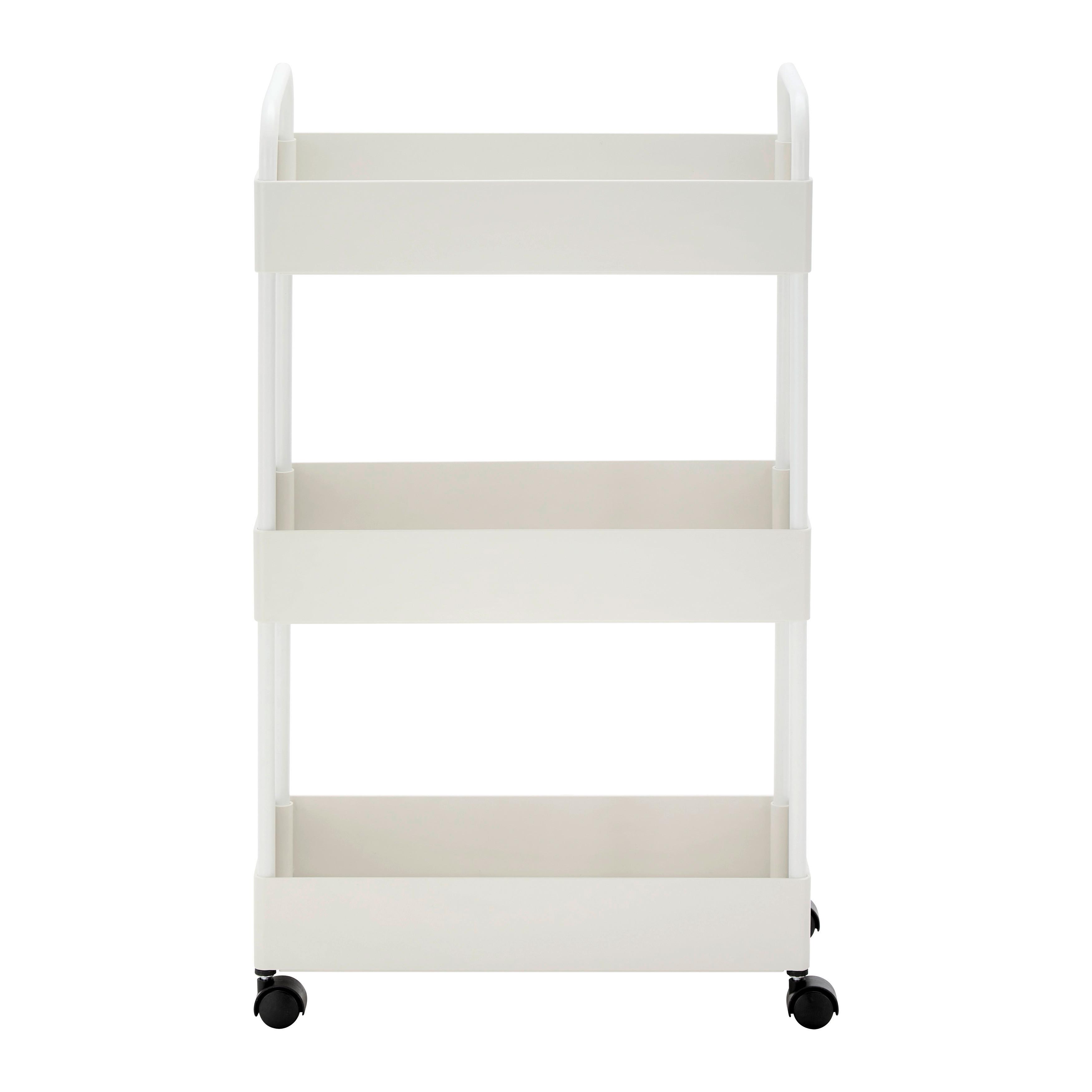 Rollwagen "Sandro", weiß - Weiß, MODERN, Kunststoff/Metall (22/70/40cm) - Bessagi Home