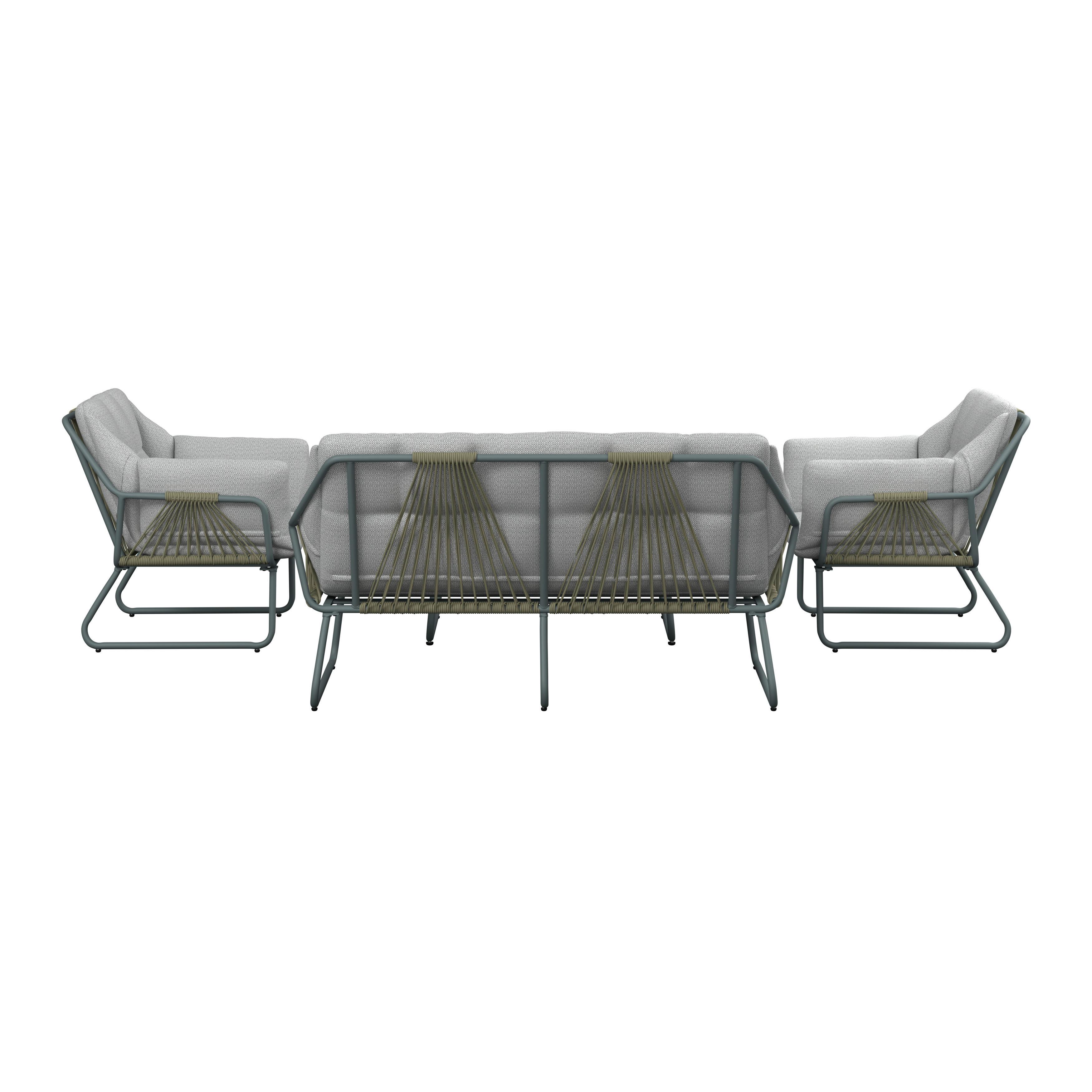 UTEMÖBLER SET BETTY - beige/grön, Modern, metall/glas - Mömax