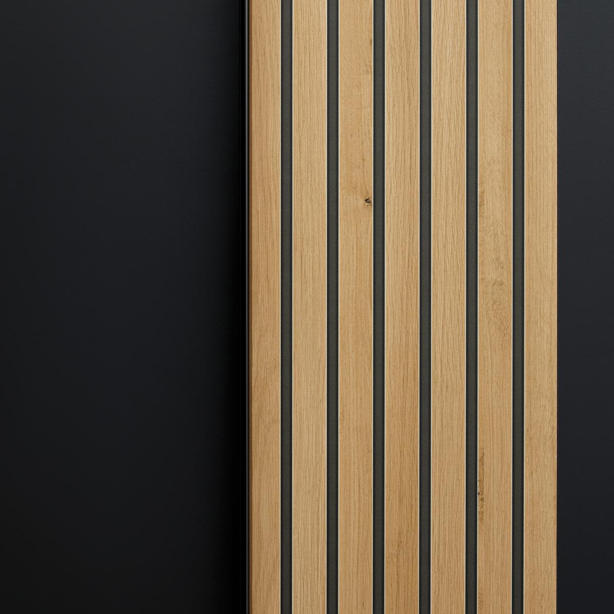 Schwebetürenschrank Sila in Graphitfarben/Eiche Artisan - Schwarz/Graphitfarben, Konventionell, Holzwerkstoff/Metall (135/198/65cm) - Mömax