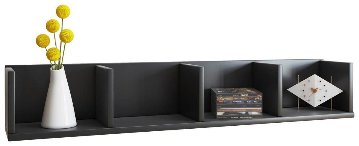 Wandregal in Schwarz Honsa - Schwarz, KONVENTIONELL, Holzwerkstoff (97/15/17cm) - MID.YOU