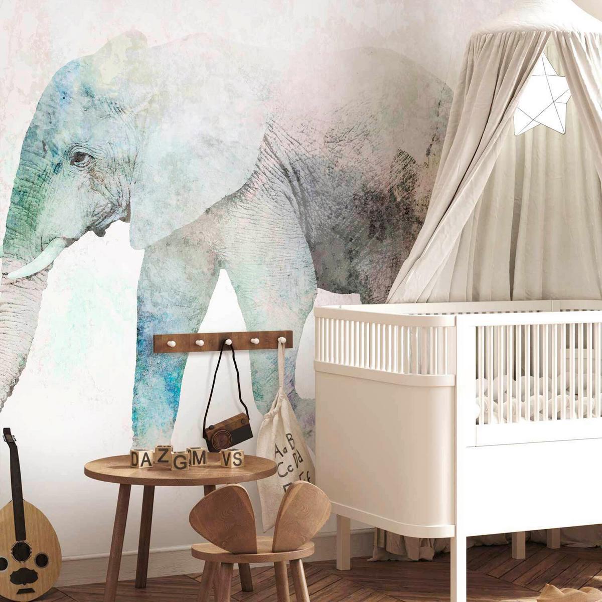 Fototapeta Painted Elephant, 400x280cm - večbarvno, Trendi, tekstil (400/280cm) - artgeist