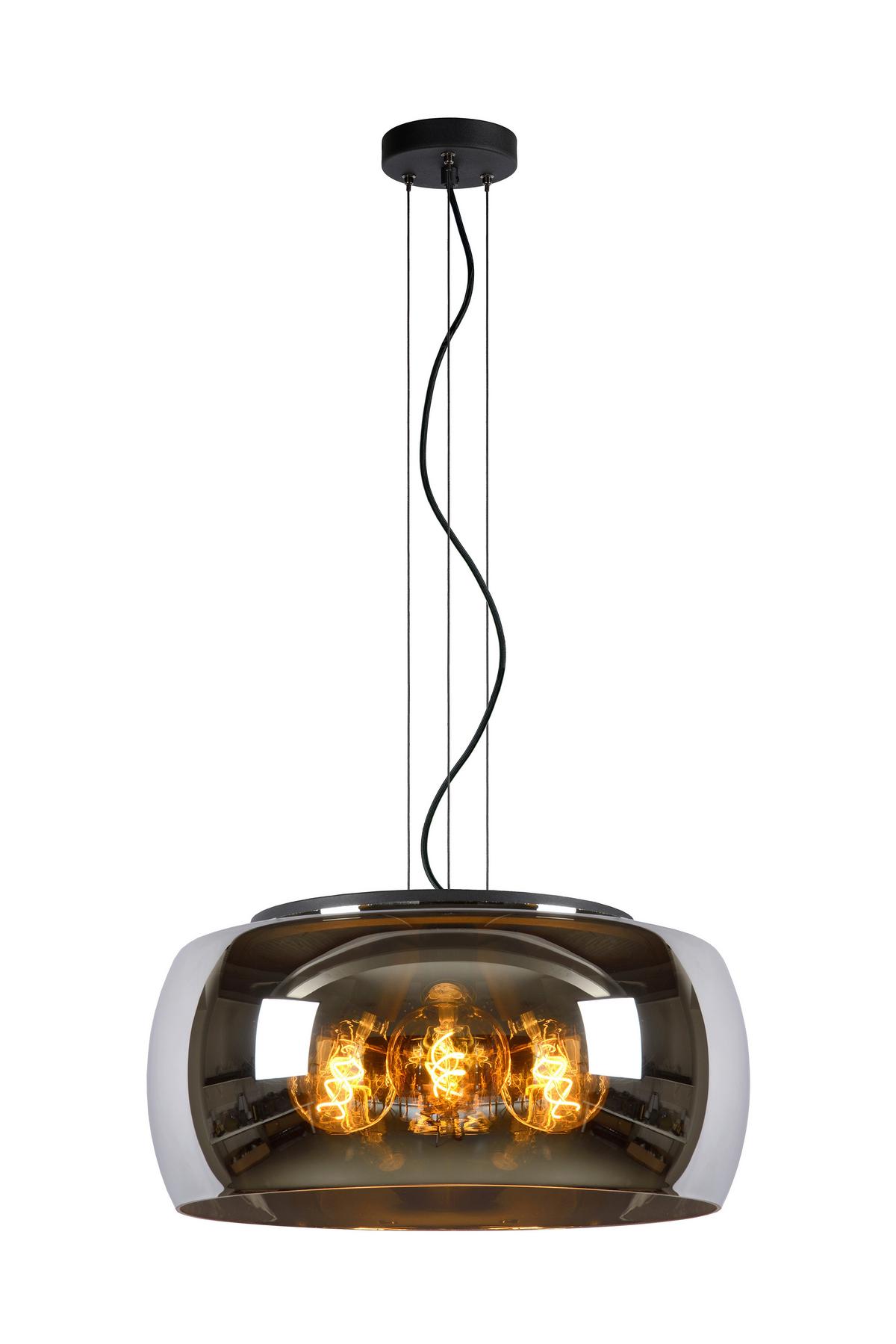 LAMPA ZWIESZANA 45401/50/65 OLIVIA - czarny, Trend, szkło (50/50/158cm) - Lucide