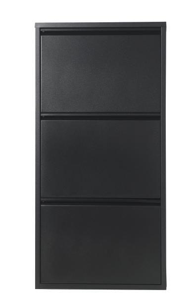 Billenős Cipősszekrény Black 3 - fekete, Design, fém (50/105/15cm)