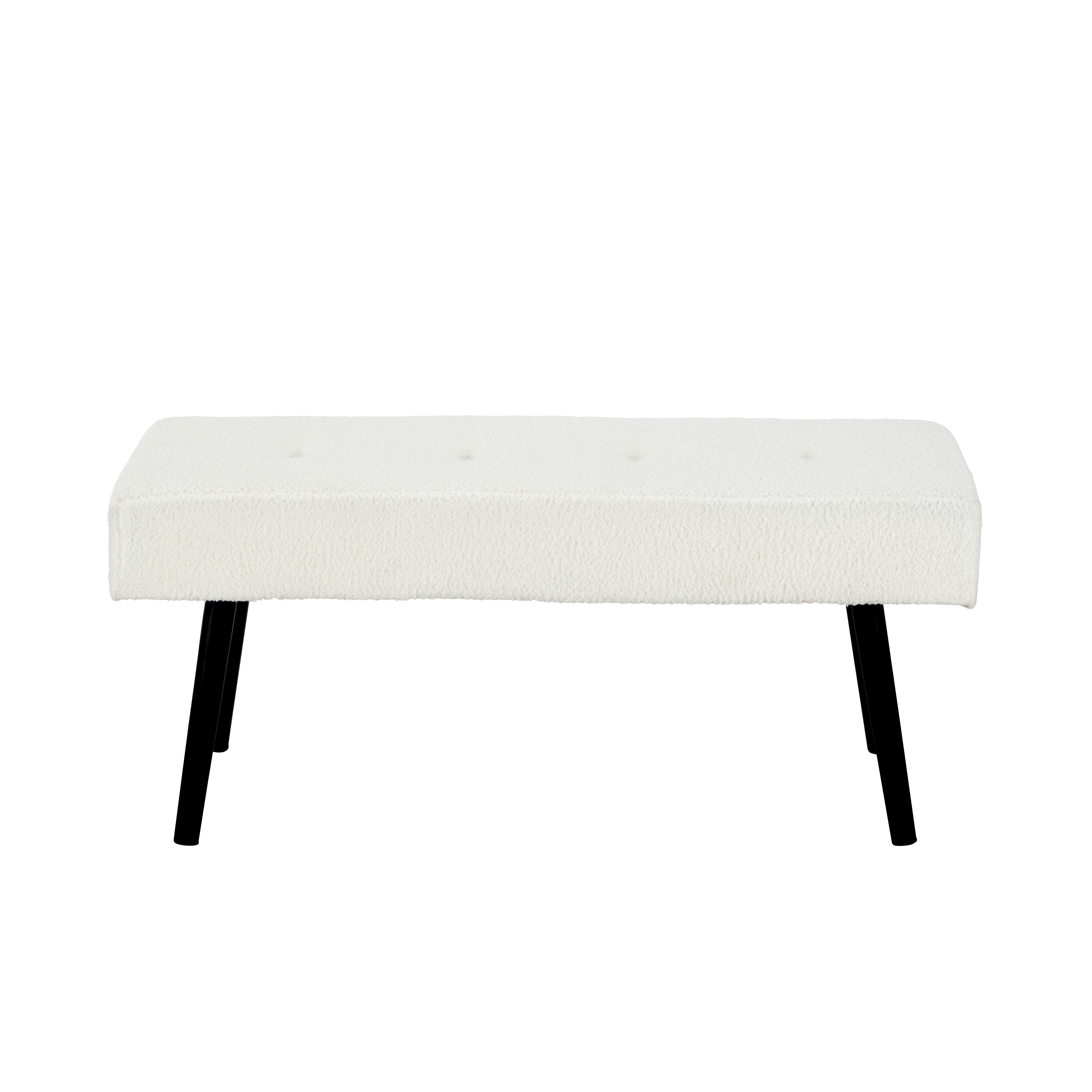 Sitzbank in Weiß - Schwarz/Weiß, MODERN, Textil/Metall (100/44/35cm) - Mömax