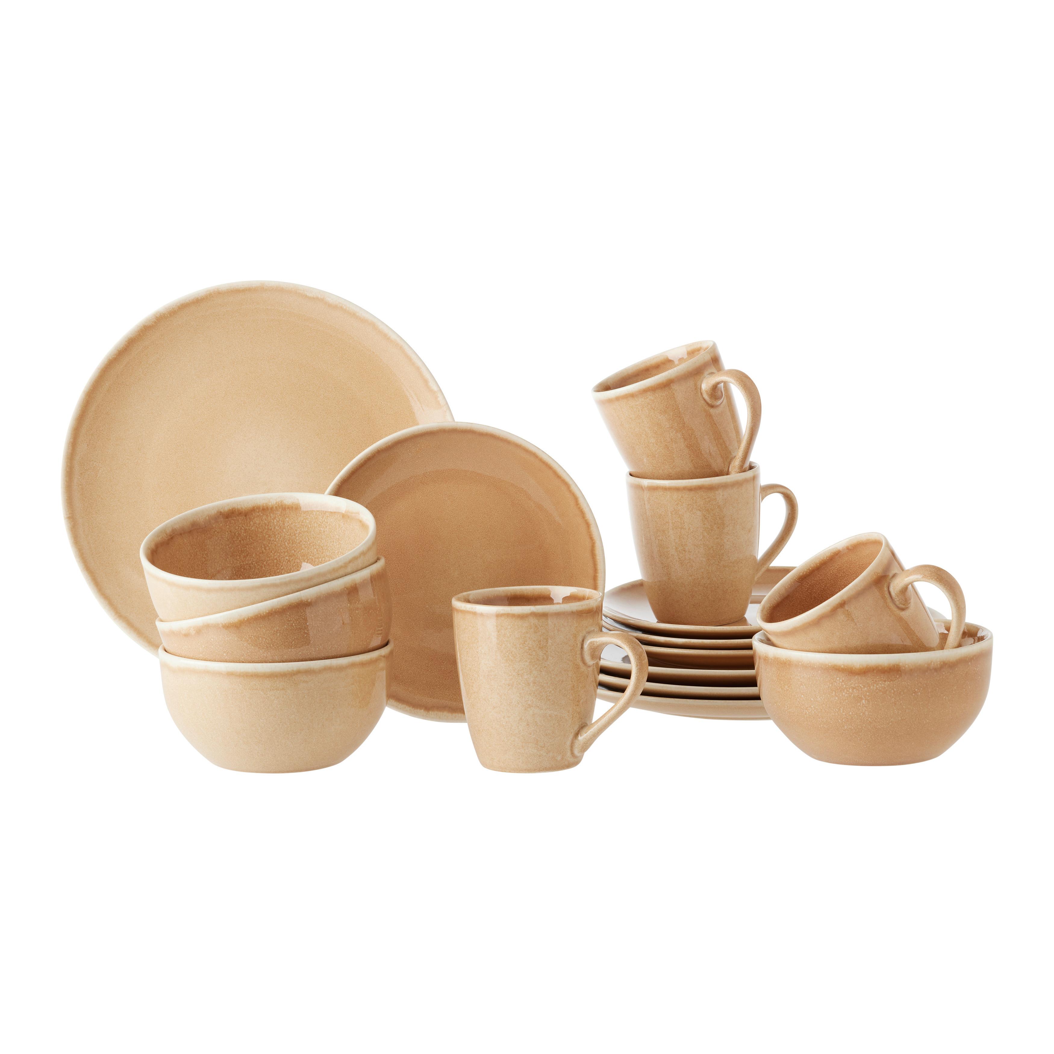 Kombiservice Shelly in Beige, 16-teilig - Braun, MODERN, Keramik (28/25/28cm) - Modern Living
