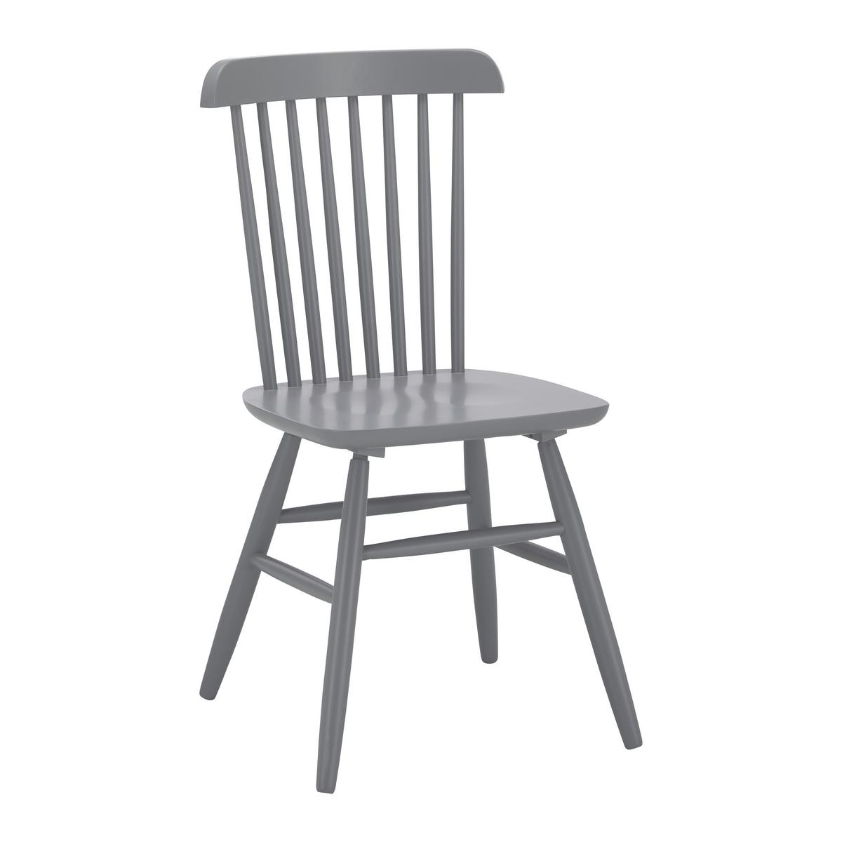 Stuhl-Set Pedro Grau lackiert Buche massiv - Grau, MODERN, Holz (48/89/52cm) - Bessagi Home