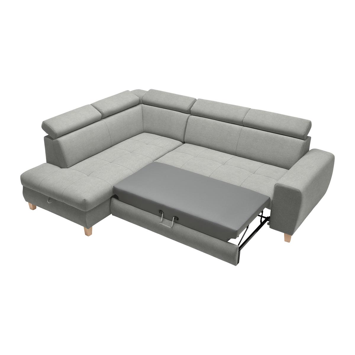 Ecksofa Lugo Grau - Grau, MODERN, Holz/Kunststoff (205/98/266cm) - Mömax