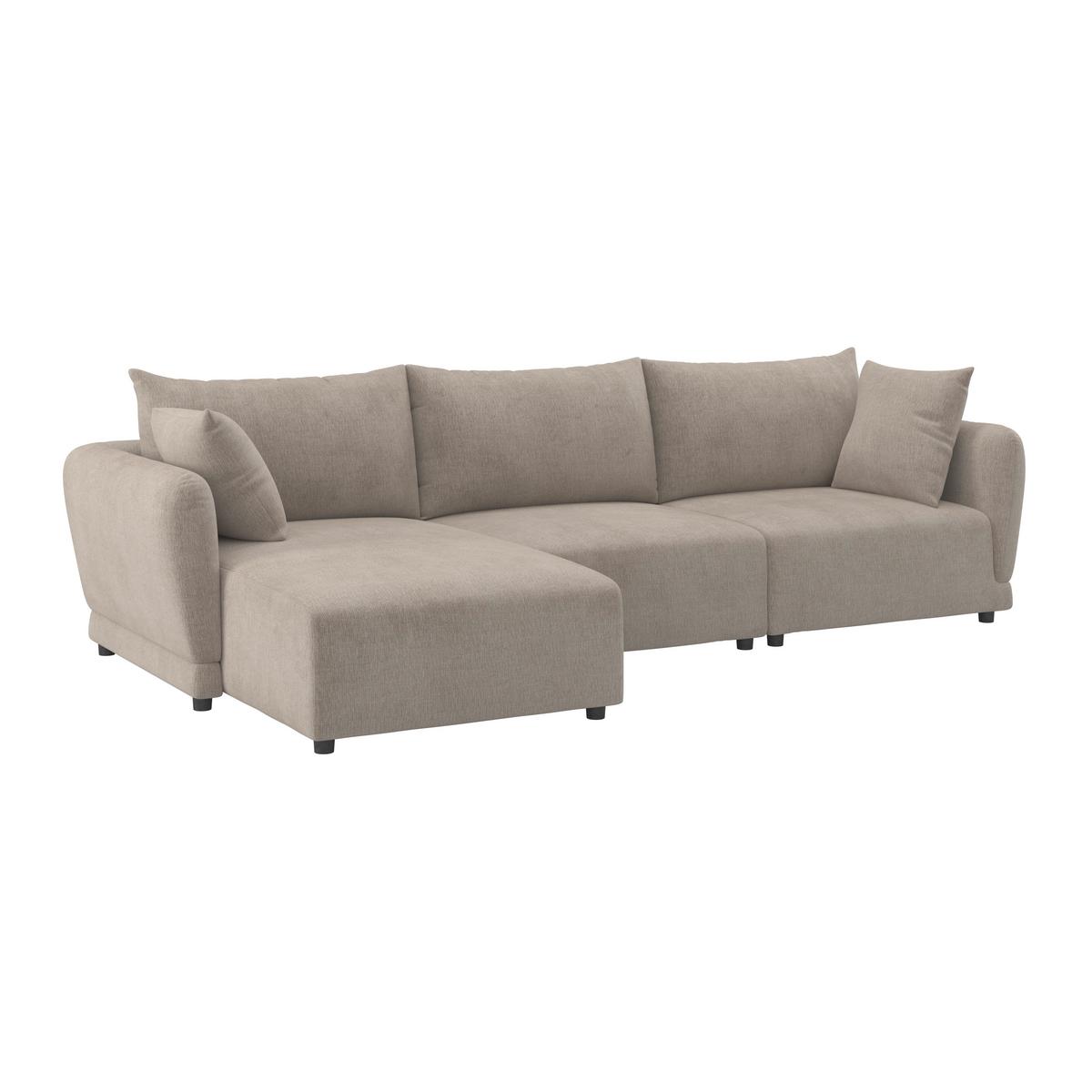 Kutna Garnitura Nicole - crna/sivo-bež, Moderno, tekstil/drvo (162/87/306cm) - Bessagi Home