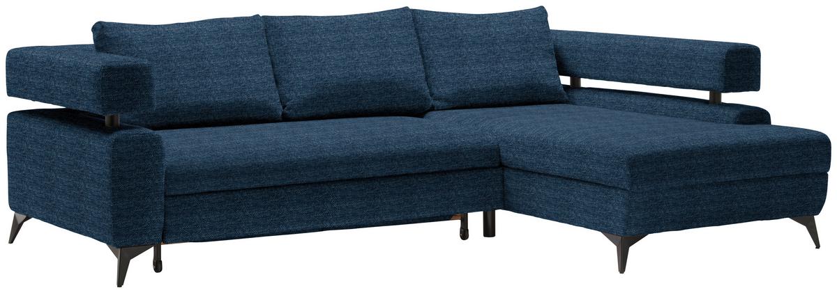Kutna Garnitura Rosalie - tamno plava/crna, Konvencionalno, tekstil/metal (265/184cm) - Modern Living