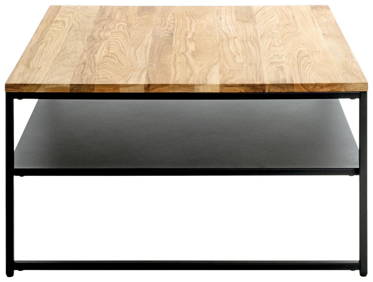 STOLIK KAWOWY SACRAMENTO - kolor dębowy/czarny, Design, metal/drewno (70/70/40cm)