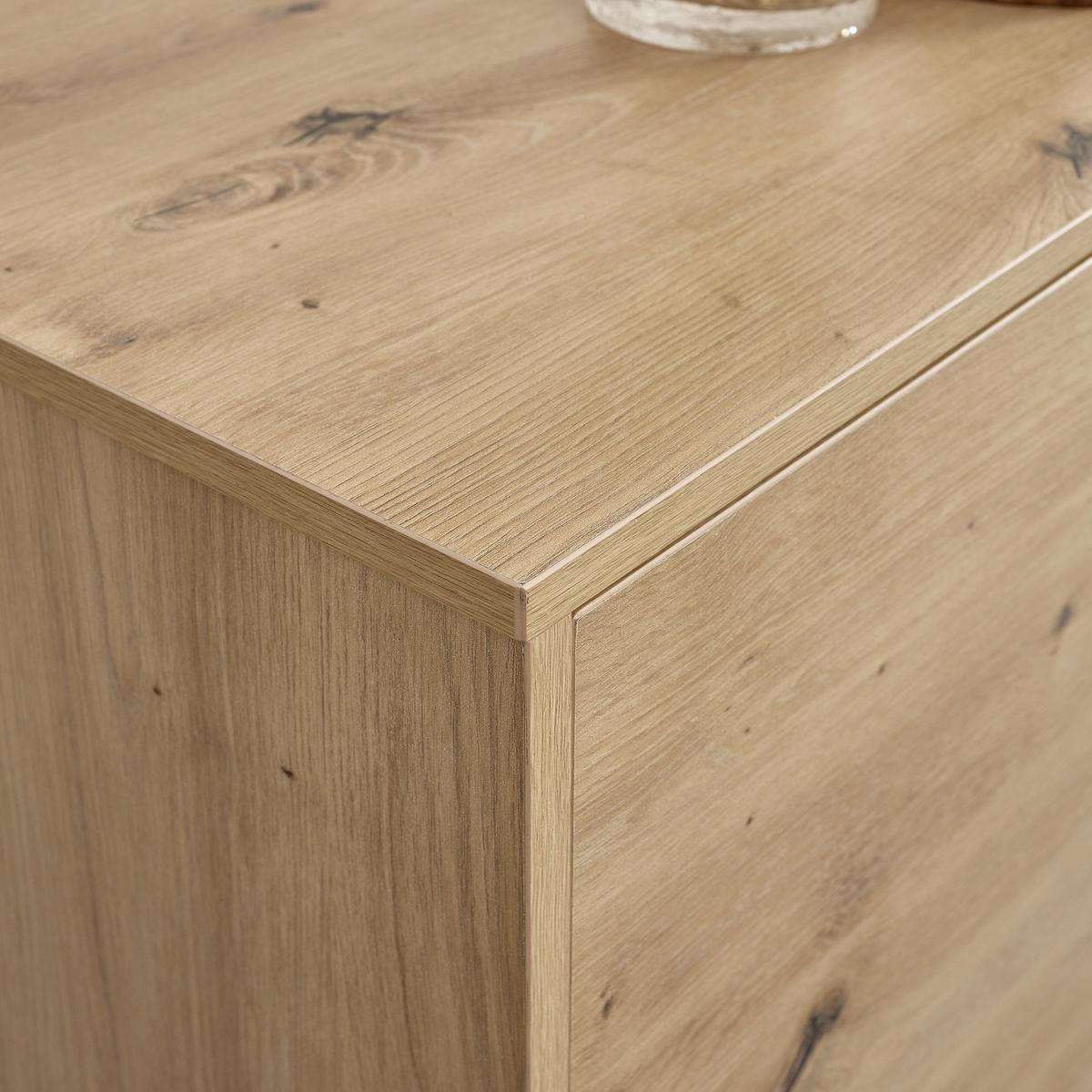 Sideboard “Fosca“ in Eichefarben/Schwarz - Eichefarben/Schwarz, Modern, Metall (148,5/76/40cm) - Bessagi Home