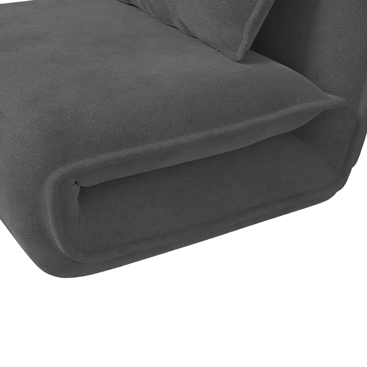 Schlafsessel Macy Bouclé Dunkelgrau - Dunkelgrau, MODERN, Textil/Metall (83/35/68cm) - Bessagi Home
