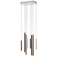LAMPA WISZĄCA LED G93763/20 CEMBALO - czarny/kolor aluminiowy, Design, tworzywo sztuczne/metal (40/25/180cm)