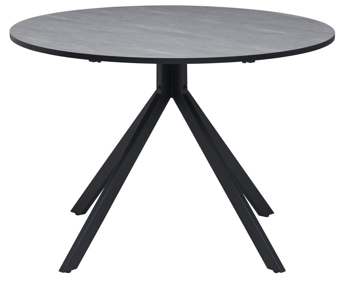 Jedilna Miza Lennox, Siva, Ø 110cm - siva/črna, Konvencionalno, kovina/leseni material (110/110/76cm) - MID.YOU