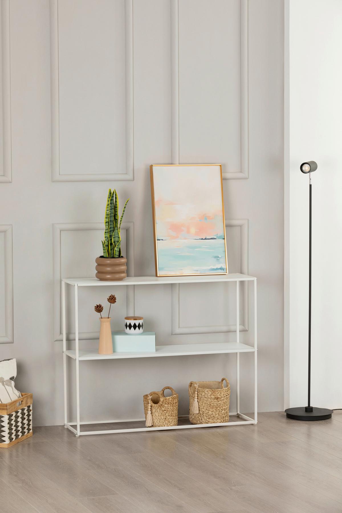 STÓŁ KONSOLA BREDA - biały, Modern, metal (100/79/29cm) - PBJ