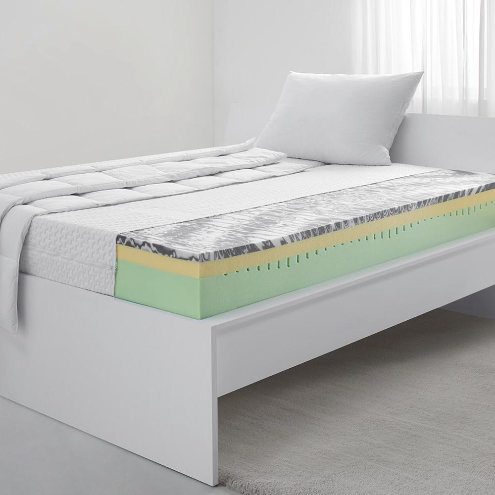 Viscomatratze Royal Duo Memory H2 ca. 90x200cm - Weiß, Textil (90/200cm) - Premium Living