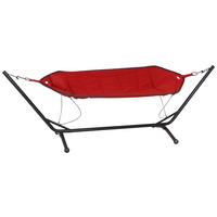 Hängematte Bahia ca. 105x305 cm Rot/Grau - Dunkelgrau/Rot, KONVENTIONELL, Textil/Metall (105/104/305cm) - Siena Garden
