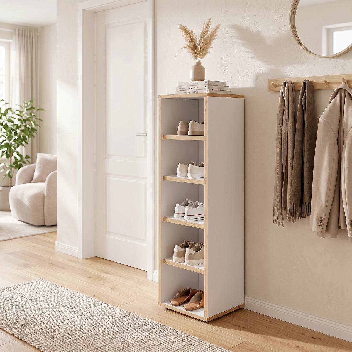 Schuhregal 30/110/33 cm Weiss, Honigeiche online kaufen ➤ mömax