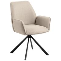KRZESŁO Z PODŁOKIETNIKAMI GLENDA - beżowy/czarny, Trend, metal/tkanina (61/88,5/63cm) - MID.YOU