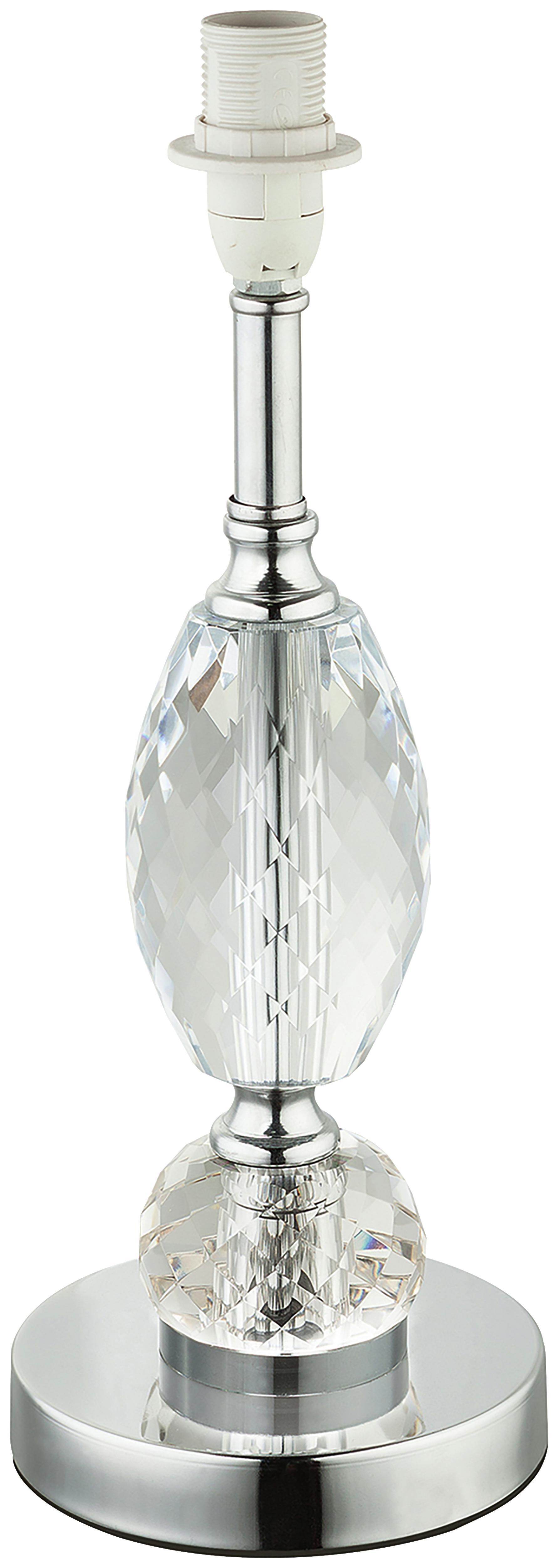 Leuchtenfuß Matilde Chrom max.40 Watt - Chromfarben, ROMANTIK / LANDHAUS, Glas/Metall (35cm) - Modern Living