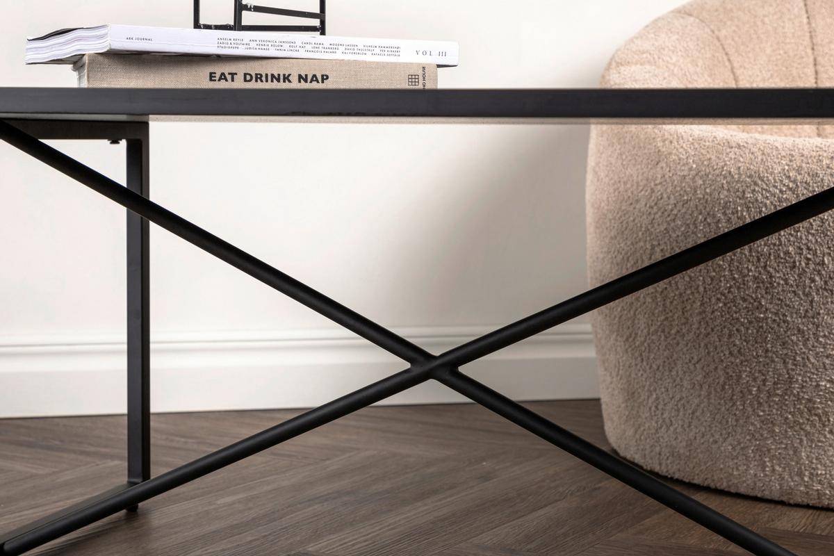 COUCHTISCH PRYOR - Schwarz, Design, Holz/Metall (110/70/45cm) - Livetastic