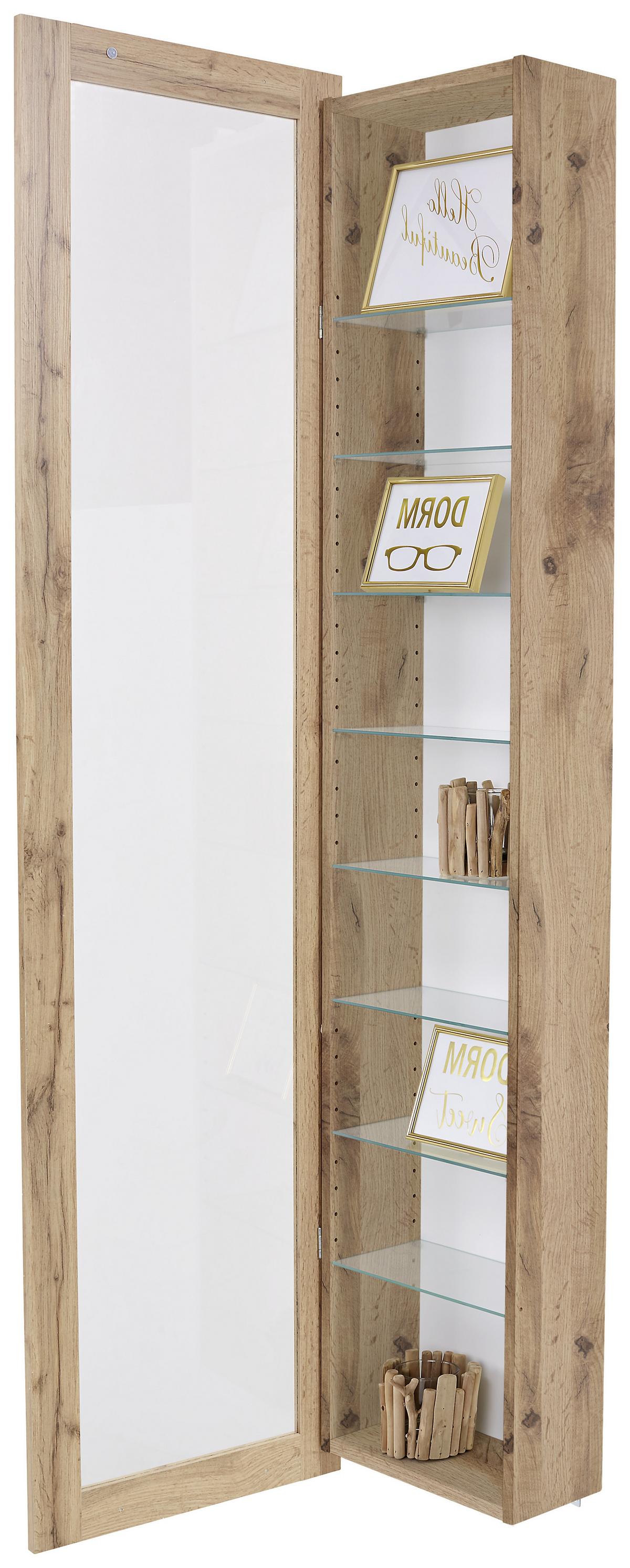 Falivitrin Tölgy-fehér Szín Boni - tölgyfa színű/fehér, Modern, faalapú anyag/Üveg (42/168,5/17cm)