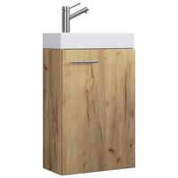 Waschtischkombi Slito ca. 41 cm Honig-Eiche - Honigeiche/Weiß, MODERN, Keramik/Holzwerkstoff (40,5cm) - MID.YOU