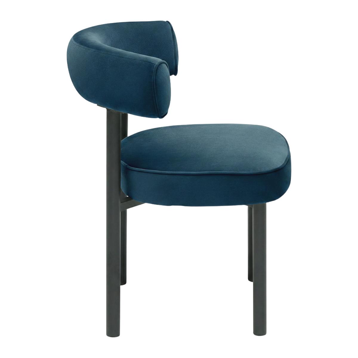 Stuhl Helga Blau/Schwarz Echtholz - Blau/Schwarz, MODERN, Holz/Textil (49/79/59cm) - Mömax