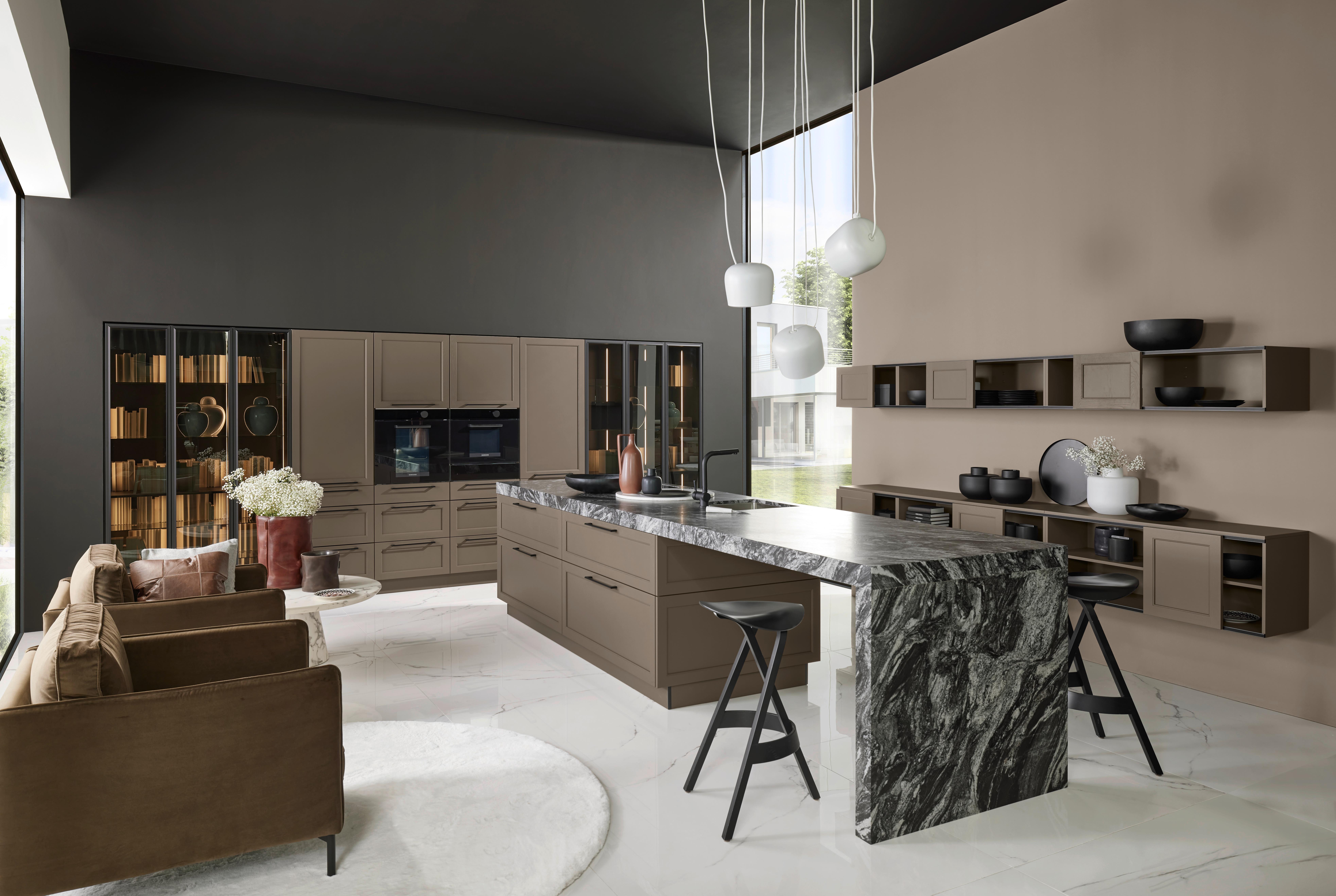 Einbauküche Lugano in Braun - Braun, MODERN, Holzwerkstoff - Nolte Küchen